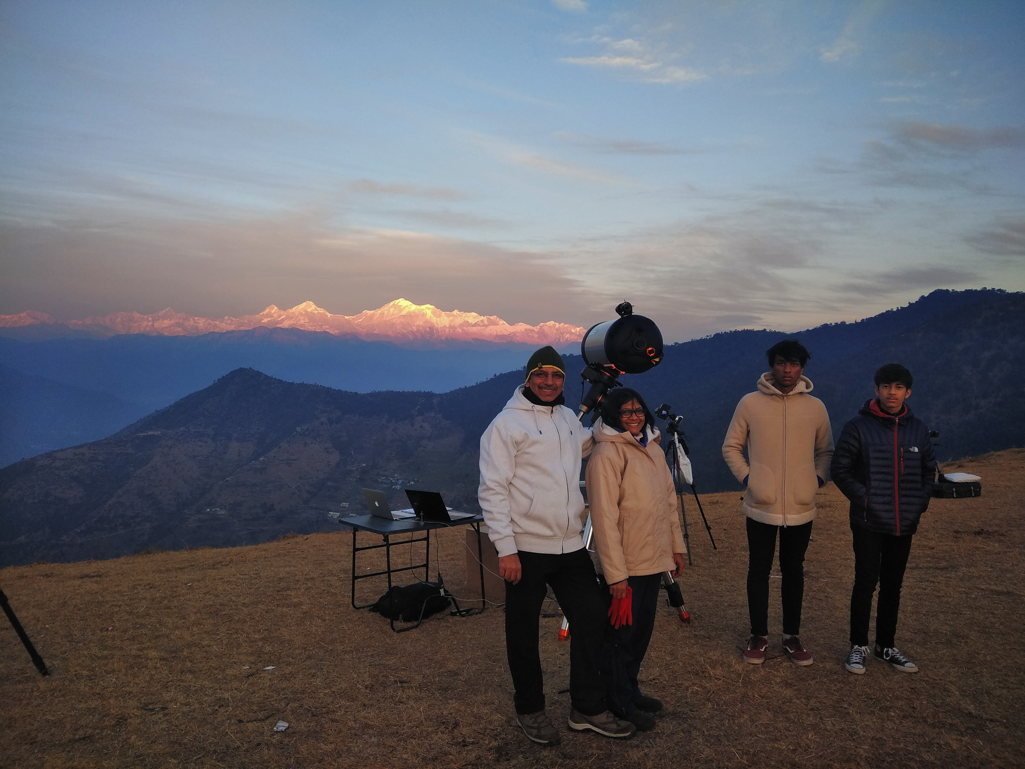 Talwar family with telescope