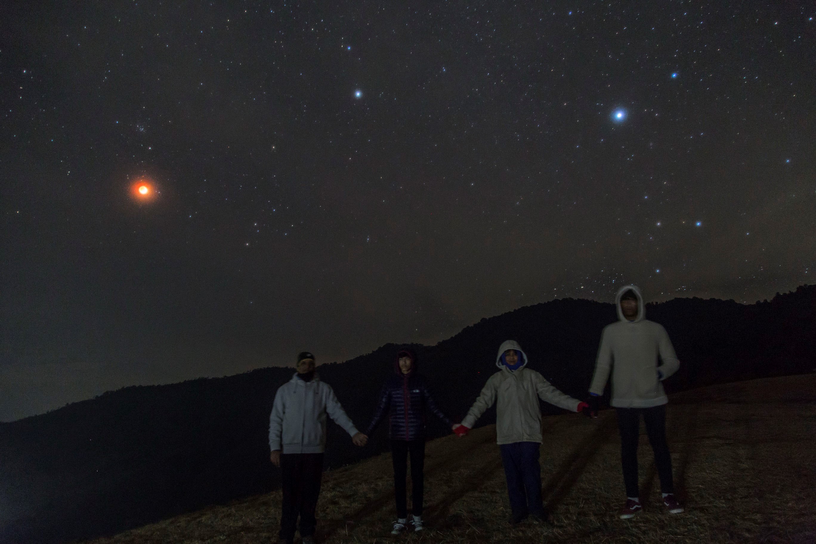 Talwar family with eclipsing moon 2